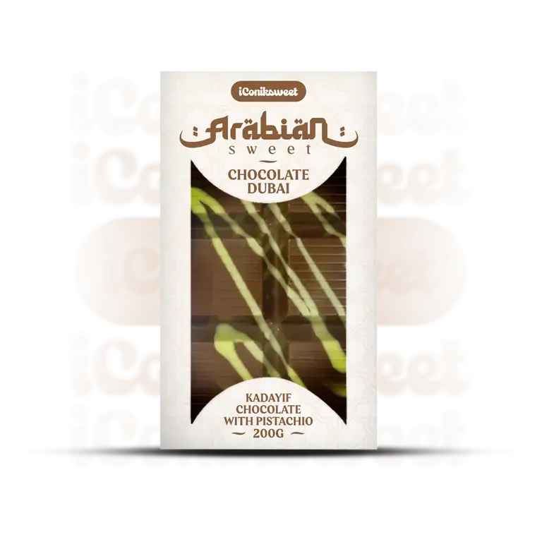 iConiksweet – Tablette de Chocolat Dubai - Kayadif Chocolat & Pistache